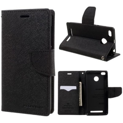 Xiaomi Redmi 3s Mercury atvērams melns maciņš (maks) / Vacins.lv