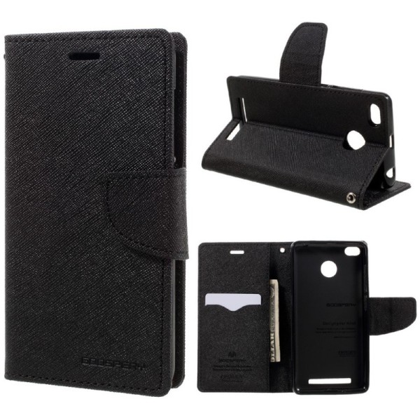 „Mercury“ atverčiamas dėklas - juodas (Redmi 3s)