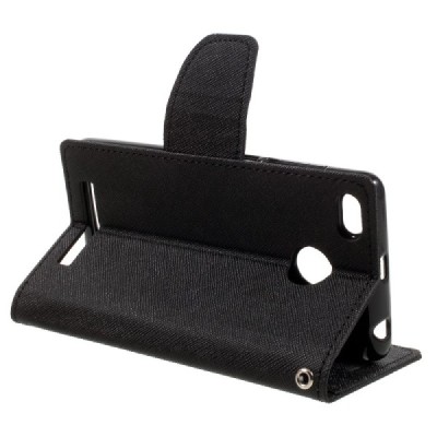 Xiaomi Redmi 3s Mercury juodas atverčiamas dėklas - piniginė / Priedai.lt