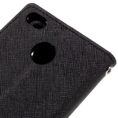 Xiaomi Redmi 3s Mercury juodas atverčiamas dėklas - piniginė / Priedai.lt