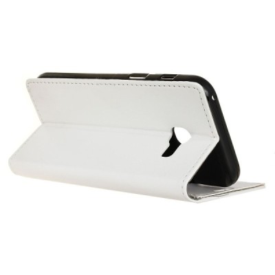 Samsung Galaxy A3 2017 (A320) atvēramais ādas balts maciņš (maks) / Vacins.lv