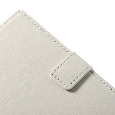 Sony Xperia Z2 D6503 atverčiamas baltas odinis dėklas - piniginė / Priedai.lt