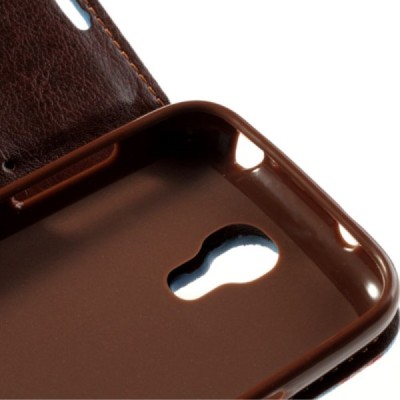 Atverčiamas Samsung Galaxy S4 mini (i9190, i9192, i9195) rožių spalvotas dėklas (piniginė) - mėlynas / Priedai.lt