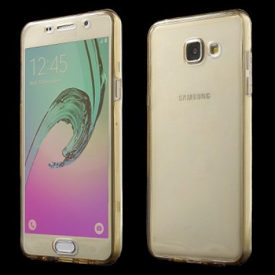 Samsung Galaxy A5 2016 (A510) dzidrs (caurspīdīgs) aizsedzams cieta silikona TPU pasaulē planākais gaiši brūns apvalks / Vacins.