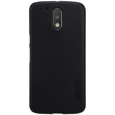 Motorola Moto G4, Moto G4 Plus Nillkin Frosted Shield melns plastmasas apvalks + ekrāna aizsargplēve / Vacins.lv