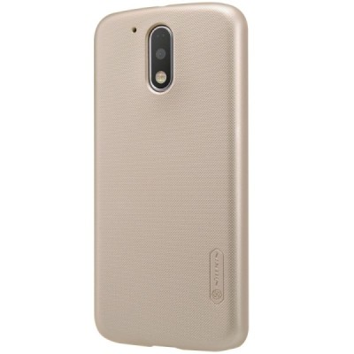 Motorola Moto G4, Moto G4 Plus Nillkin Frosted Shield zelta plastmasas apvalks + ekrāna aizsargplēve / Vacins.lv