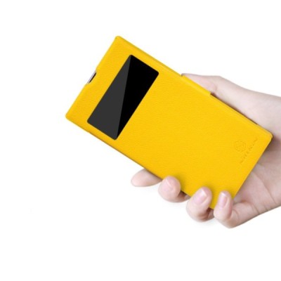 Geltonas „Nillkin“ Fresh atverčiamas Sony Xperia Z1 dėklas / Priedai.lt