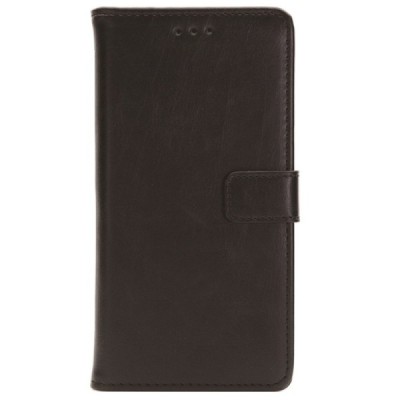 Motorola Moto G4, Moto G4 Plus atvēramais ādas melns retro maciņš (maks) / Vacins.lv