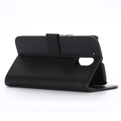 Motorola Moto G4, Moto G4 Plus atvēramais ādas melns retro maciņš (maks) / Vacins.lv