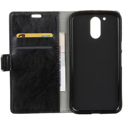 Motorola Moto G4, Moto G4 Plus atvēramais ādas melns maciņš, grāmata (maks) / Vacins.lv