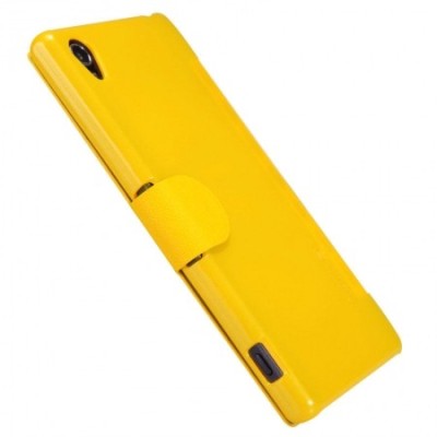 Geltonas „Nillkin“ Fresh atverčiamas Sony Xperia Z1 dėklas / Priedai.lt