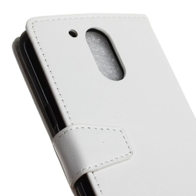 Motorola Moto G4, Moto G4 Plus atvēramais ādas balts maciņš, grāmata (maks) / Vacins.lv