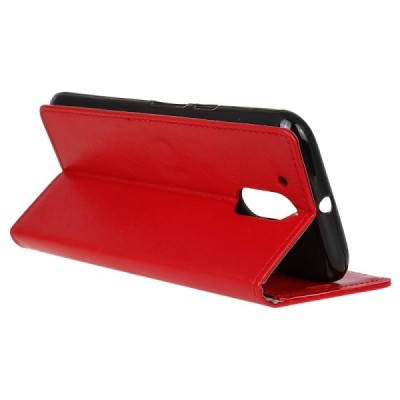 Motorola Moto G4, Moto G4 Plus atvēramais ādas sarkans maciņš, grāmata (maks) / Vacins.lv