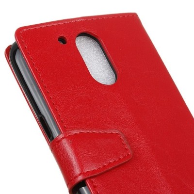 Motorola Moto G4, Moto G4 Plus atvēramais ādas sarkans maciņš, grāmata (maks) / Vacins.lv