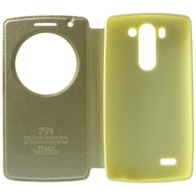 LG G3 S D722 Roar Noble ādas atvēramais zelta futrālis / Vacins.lv