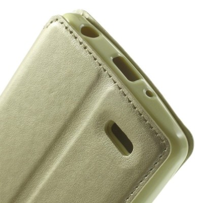 LG G3 S D722 Roar Noble ādas atvēramais zelta futrālis / Vacins.lv