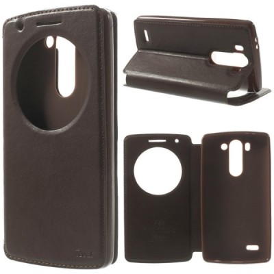 Roar Noble atverčiamas LG G3 S D722 tamsiai rudas odinis dėklas / Priedai.lt
