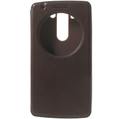 LG G3 S D722 Roar Noble ādas atvēramais tumši brūns futrālis / Vacins.lv
