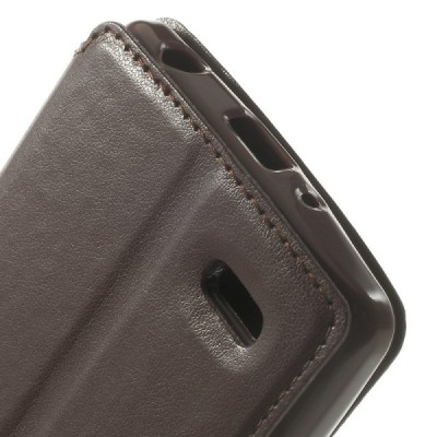 LG G3 S D722 Roar Noble ādas atvēramais tumši brūns futrālis / Vacins.lv