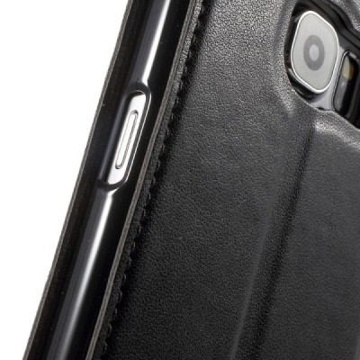 Roar Noble atverčiamas Samsung Galaxy S6 (G9200) juodas odinis dėklas / Priedai.lt