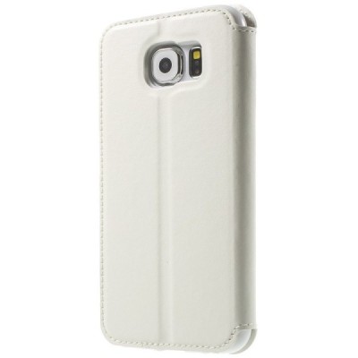 Roar Noble atverčiamas Samsung Galaxy S6 (G9200) baltas odinis dėklas / Priedai.lt