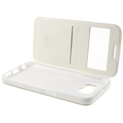 Roar Noble atverčiamas Samsung Galaxy S6 (G9200) baltas odinis dėklas / Priedai.lt