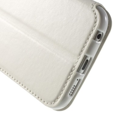 Roar Noble atverčiamas Samsung Galaxy S6 (G9200) baltas odinis dėklas / Priedai.lt
