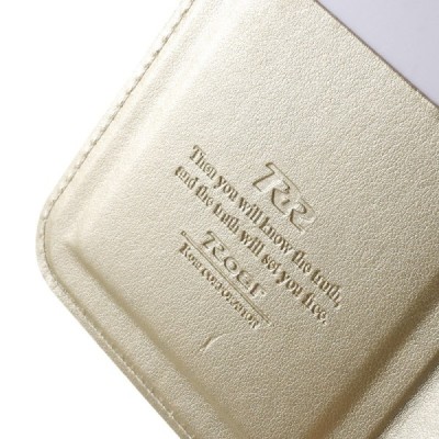 Samsung Galaxy S6 (G9200) Roar Noble ādas atvēramais zelta futrālis / Vacins.lv