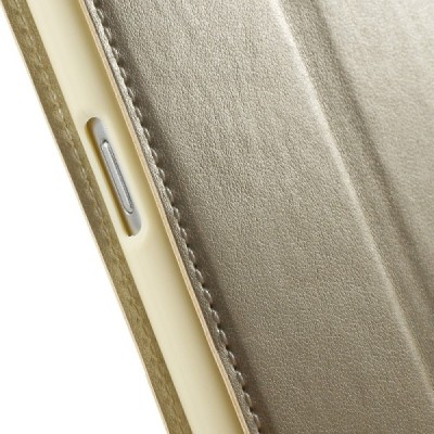 Samsung Galaxy S6 (G9200) Roar Noble ādas atvēramais zelta futrālis / Vacins.lv