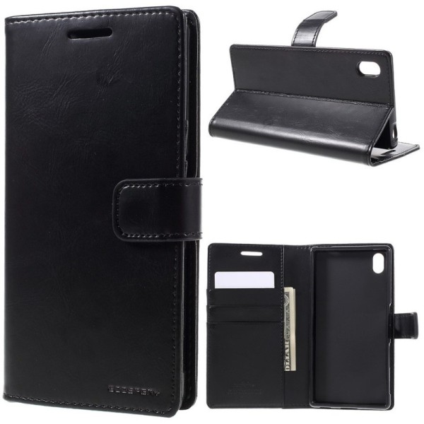 „Mercury“ Blue Moon atvērams maciņš - melns (Xperia Z5)