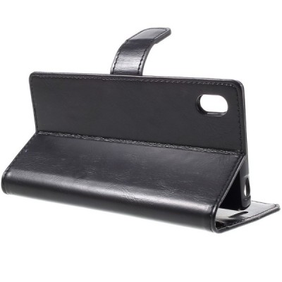 Mercury Blue Moon Sony Xperia Z5 atvērams melns ādas maciņš / Vacins.lv