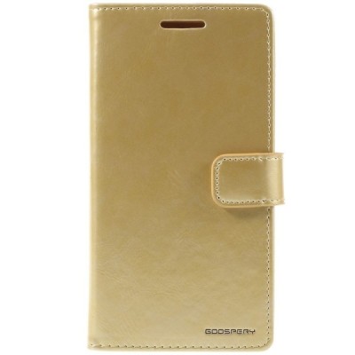 Mercury Blue Moon atverčiamas Sony Xperia Z5 auksinis odinis dėklas - piniginė / Priedai.lt