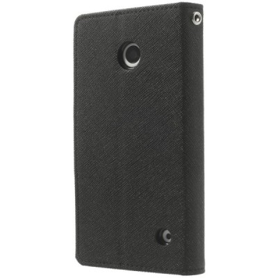 Nokia Lumia 635 (Nokia Lumia 630) Mercury atvērams melns maciņš (maks) / Vacins.lv