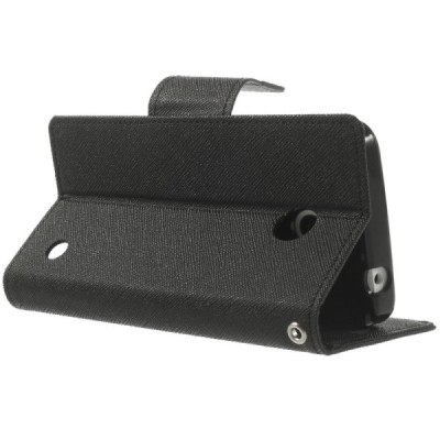 Nokia Lumia 635 (Nokia Lumia 630) Mercury atvērams melns maciņš (maks) / Vacins.lv