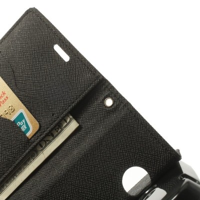 Nokia Lumia 635 (Nokia Lumia 630) Mercury atvērams melns maciņš (maks) / Vacins.lv