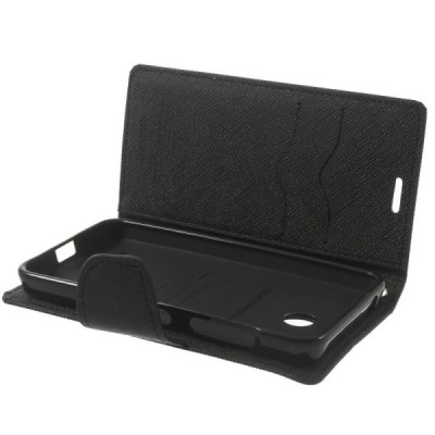 Nokia Lumia 635 (Nokia Lumia 630) Mercury atvērams melns maciņš (maks) / Vacins.lv