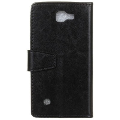 LG K3 (K100) atvēramais ādas melns maciņš (maks) / Vacins.lv