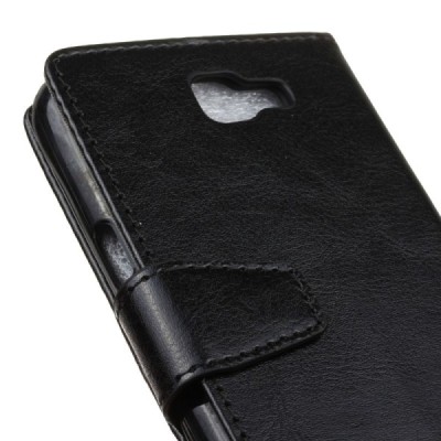 LG K3 (K100) atvēramais ādas melns maciņš (maks) / Vacins.lv