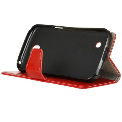 LG K3 (K100) atvēramais ādas sarkans maciņš (maks) / Vacins.lv