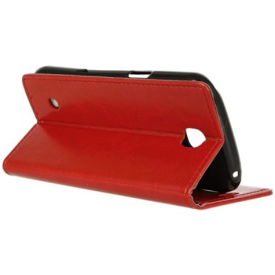 LG K3 (K100) atvēramais ādas sarkans maciņš (maks) / Vacins.lv