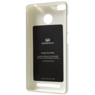 Xiaomi Redmi 3s Mercury balts cieta silikona (TPU) apvalks / vacins.lv