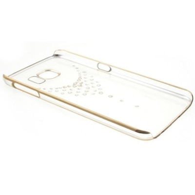 Samsung Galaxy S6 (G9200) elegants Kingxbar Crystal Necklace Swarovski dzidrs (caurspīdīgs) zelta plastmasas apvalks ar kristāli