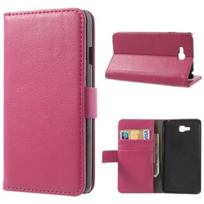 Tamsiai rožinis odinis atverčiamas LG Optimus L9 II (D605) dėklas - piniginė / Priedai.lt