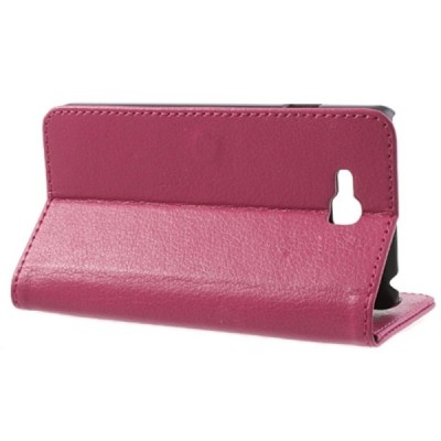 Atvērams ādas tumši rozs LG Optimu L9 II (D605) maciņš / Vacins.lv