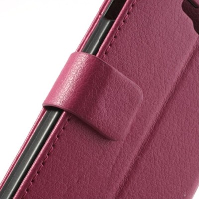 Atvērams ādas tumši rozs LG Optimu L9 II (D605) maciņš / Vacins.lv