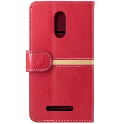 Xiaomi Redmi Note 3, Xiaomi Redmi Note 3 Pro atvēramais ādas sarkans maciņš, grāmata (maks) / Vacins.lv