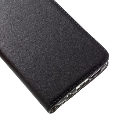Samsung Galaxy S7 Edge (G935) solīds atvēramais ādas melns maciņš / Vacins.lv