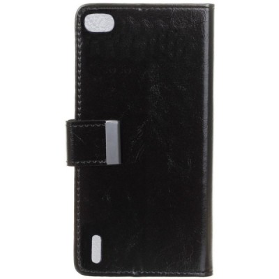 Huawei Honor 6 solidus atverčiamas juodas dėklas - knygutė / Priedai.lt