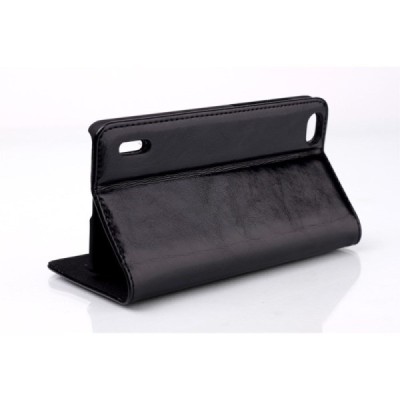 Huawei Honor 6 solidus atverčiamas juodas dėklas - knygutė / Priedai.lt