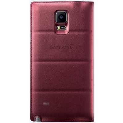Samsung Galaxy Note 4 N910 oficiāls Flip Wallet atvērams bordo ādas maciņš / Vacins.lv
